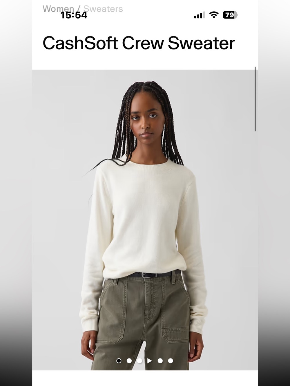 Final Price-No Offers!GAP Women's CashSoft Crewneck Sweater in Ivory Cream Frost